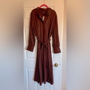 Banana republic factory, cranberry button down, long sleeve, dress, size XL